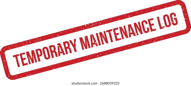 Un sello de goma afligido que marca 'Registro de mantenimiento temporal'. Perfecto para registrar detalles de servicio provisional, mantenimiento del equipo o documentación de trabajo técnico.