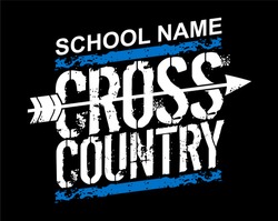 Distressed School Cross Country Team Design With Arrow For School, College Or League
