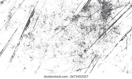 Superposición de textura de rasguño afligida. Superficie de grunge con daño de línea aleatorio. Ideal para efectos de diseño sucio y fondos visuales retro.
