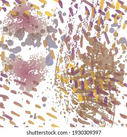 Patrón sin soldadura angustiado. Concepto de moda. Impresión por problemas. Ochra, Ilustración Sepia. Tejido superficial de tendencia. Manchas De Tinta. Pintura de pulverización. Splash Blots. Fondo artístico de vectores creativos.