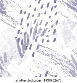 Patrón sin soldadura angustiado. Concepto de moda. Impresión por problemas. Ilustración rosa, morada. Textil de superficie moderna. Manchas De Tinta. Pintura de pulverización. Splash Blots. Fondo artístico de vectores creativos.