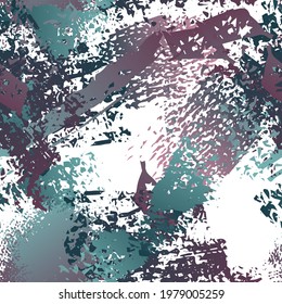 Distressed Seamless Pattern. Fashion Concept. Distress Print. Maroon, Gray Illustration. Trending Surface Textile. Ink Stains. Spray Paint. Splash Blots. Artistic Creative Vector Background.