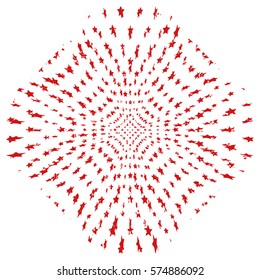 Distressed Simple Grunge Stamp Texture  Red Color With Random Stars. EPS10 vector.