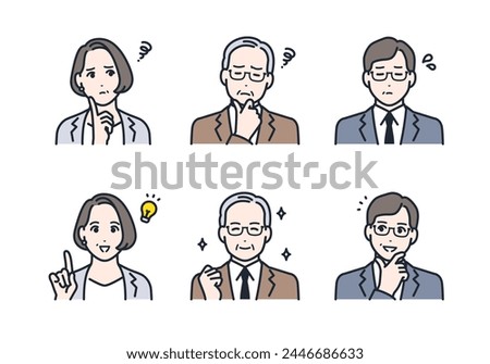 Distressed Solution Manager President Business Facial Expressions Color Icon Set