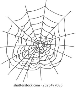 Distressed spider net element. Grunge spiderweb hanging