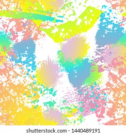 Distressed Splash. Watercolor Textures Surface. Seamless Pattern. Artistic Summer Splash Trends Motif. Black and White Watercolor Overlay Surface. Abstract Brush Vector illustration.