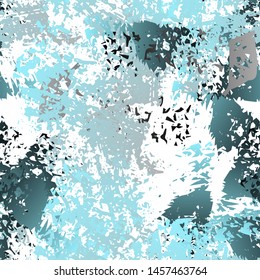Distressed Splash. Watercolor Textures Surface. Seamless Pattern. Splash Trends Motif. Artistic Summer Black and White Watercolor Overlay Surface. Abstract Brush Vector illustration.