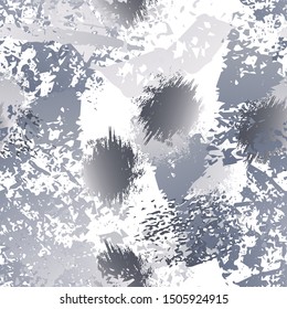 Distressed Splash. Watercolor Textures Surface. Seamless Pattern. Artistic Modern Splatter Pattern. Black and White Watercolor Overlay Surface. Abstract Brush Vector illustration.