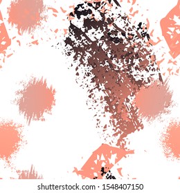 Distressed Splash. Watercolor Textures Surface. Seamless Pattern. Artistic Summer Splash Trends Motif. Black and White Watercolor Overlay Surface. Abstract Brush Vector illustration.