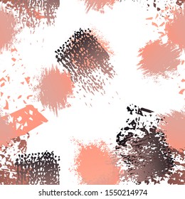 Distressed Splash. Watercolor Textures Surface. Seamless Pattern. Splash Print. Artistic Creative Black and White Watercolor Overlay Surface. Abstract Brush Vector illustration.