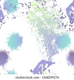 Distressed Splash. Watercolor Textures Surface. Seamless Pattern. Splash Trends Motif. Artistic Creative Black and White Watercolor Overlay Surface. Abstract Brush Vector illustration.