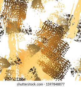 Distressed Splash. Watercolor Textures Surface. Seamless Pattern. Artistic Cool Splash Trends Motif. Black and White Watercolor Overlay Surface. Abstract Brush Vector illustration.