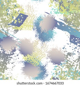 Distressed Splash. Watercolor Textures Surface. Seamless Pattern. Artistic Summer Splash Print. Black and White Watercolor Overlay Surface. Abstract Brush Vector illustration.