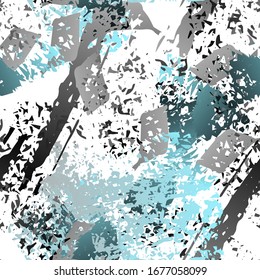 Distressed Splash. Watercolor Textures Surface. Seamless Pattern. Splash Print. Artistic Trending Black and White Watercolor Overlay Surface. Abstract Brush Vector illustration.