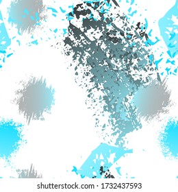 Distressed Splash. Watercolor Textures Surface. Seamless Pattern. Splash Print. Sport  Illustration Black and White Watercolor Overlay Surface. Abstract Brush Vector illustration.