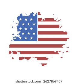 Distressed Splatter American Flag Illustration Design