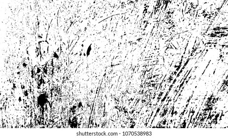 Distressed spray grainy overlay texture. Grunge dust messy background. Dirty powder rough empty cover template. Aged splatter crumb wall backdrop. Weathered drips aging design element. EPS10 vector.