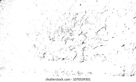 Distressed spray grainy overlay texture. Grunge dust messy background. Dirty powder rough empty cover template. Aged splatter crumb wall backdrop. Weathered drips aging design element. EPS10 vector.