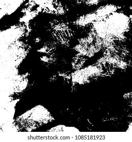 Distressed spray grainy overlay texture. Grunge dust messy background. Dirty powder rough empty cover template. Aged splatter crumb wall backdrop. Weathered drips aging design element. EPS10 vector.