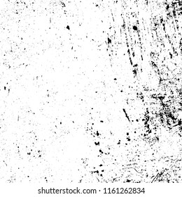 Distressed spray grainy overlay texture. Grunge dust messy background. Dirty powder rough empty cover template. Aged splatter crumb wall backdrop. Weathered drips aging design element. EPS10 vector.