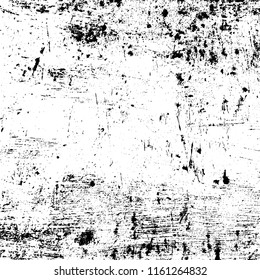 Distressed spray grainy overlay texture. Grunge dust messy background. Dirty powder rough empty cover template. Aged splatter crumb wall backdrop. Weathered drips aging design element. EPS10 vector.