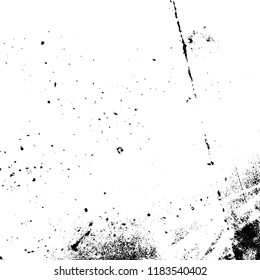 Distressed spray grainy overlay texture. Grunge dust messy background. Dirty powder rough empty cover template. Aged splatter crumb wall backdrop. Weathered drips aging design element. EPS10 vector.