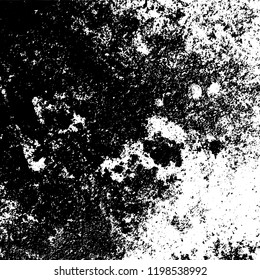Distressed spray grainy overlay texture. Grunge dust messy background. Dirty powder rough empty cover template. Aged splatter crumb wall backdrop. Weathered drips aging design element. EPS10 vector.