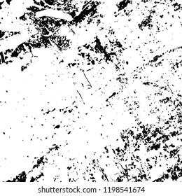 Distressed spray grainy overlay texture. Grunge dust messy background. Dirty powder rough empty cover template. Aged splatter crumb wall backdrop. Weathered drips aging design element. EPS10 vector.