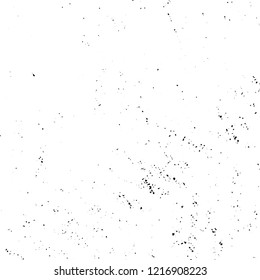 Distressed spray grainy overlay texture. Grunge dust messy background. Dirty powder rough empty cover template. Aged splatter crumb wall backdrop. Weathered drips aging design element. EPS10 vector.