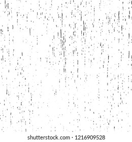 Distressed spray grainy overlay texture. Grunge dust messy background. Dirty powder rough empty cover template. Aged splatter crumb wall backdrop. Weathered drips aging design element. EPS10 vector.