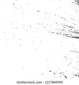 Distressed spray grainy overlay texture. Grunge dust messy background. Dirty powder rough empty cover template. Aged splatter crumb wall backdrop. Weathered drips aging design element. EPS10 vector.