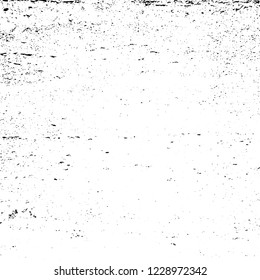 Distressed spray grainy overlay texture. Grunge dust messy background. Dirty powder rough empty cover template. Aged splatter crumb wall backdrop. Weathered drips aging design element. EPS10 vector.