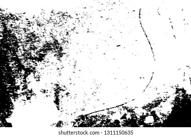 Distressed spray grainy overlay texture. Grunge dust messy background. Dirty powder rough empty cover template. Aged splatter crumb wall backdrop. Weathered drips aging design element. EPS10 vector.