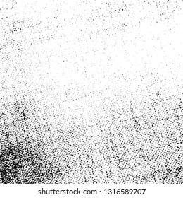 Distressed spray grainy overlay texture. Grunge dust messy background. Dirty powder rough empty cover template. Aged splatter crumb wall backdrop. Weathered drips aging design element. EPS10 vector