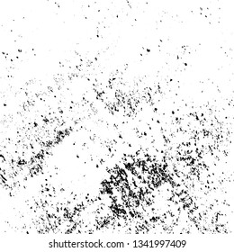Distressed spray grainy overlay texture. Grunge dust messy background. Dirty powder rough empty cover template. Aged splatter crumb wall backdrop. Weathered drips aging design element. EPS10 vector