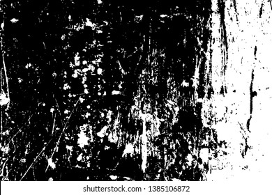 Distressed spray grainy overlay texture. Grunge dust messy background. Dirty powder rough empty cover template. Aged splatter crumb wall backdrop. Weathered drips aging design element. EPS10 vector. 