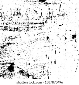 Distressed spray grainy overlay texture. Grunge dust messy background. Dirty powder rough empty cover template. Aged splatter crumb wall backdrop. Weathered drips aging design element. EPS10 vector.