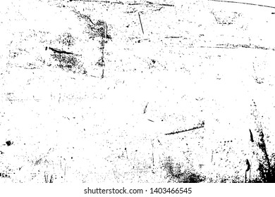 Distressed spray grainy overlay texture. Grunge dust messy background. Dirty powder rough empty cover template. Aged splatter crumb wall backdrop. Weathered drips aging design element. EPS10 vector.
