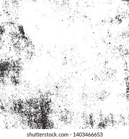 Distressed spray grainy overlay texture. Grunge dust messy background. Dirty powder rough empty cover template. Aged splatter crumb wall backdrop. Weathered drips aging design element. EPS10 vector.
