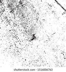 Distressed spray grainy overlay texture. Grunge dust messy background. Dirty powder rough empty cover template. Aged splatter crumb wall backdrop. Weathered drips aging design element. EPS10 vector