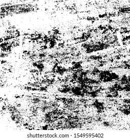 Distressed spray grainy overlay texture. Grunge dust messy background. Dirty powder rough empty cover template. Aged splatter crumb wall backdrop. Weathered drips aging design element. EPS10 vector.