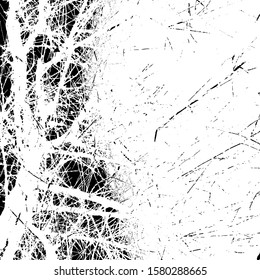 Distressed spray grainy overlay texture. Grunge dust messy background. Dirty powder rough empty cover template. Aged splatter crumb wall backdrop. Weathered drips aging design element. EPS10 vector.