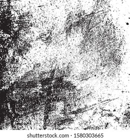 Distressed spray grainy overlay texture. Grunge dust messy background. Dirty powder rough empty cover template. Aged splatter crumb wall backdrop. Weathered drips aging design element. EPS10 vector