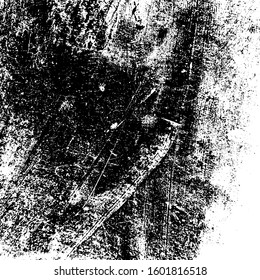 Distressed spray grainy overlay texture. Grunge dust messy background. Dirty powder rough empty cover template. Aged splatter crumb wall backdrop. Weathered drips aging design element. EPS10 vector.