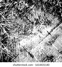 Distressed spray grainy overlay texture. Grunge dust messy background. Dirty powder rough empty cover template. Aged splatter crumb wall backdrop. Weathered drips aging design element. EPS10 vector.