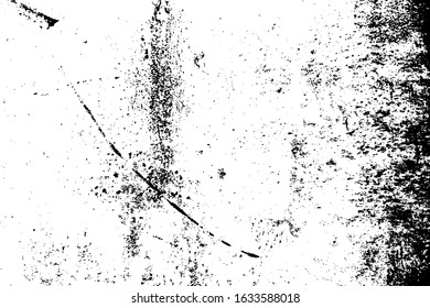 Distressed spray grainy overlay texture. Grunge dust messy background. Dirty powder rough empty cover template. Aged splatter crumb wall backdrop. Weathered drips aging design element. EPS10 vector.