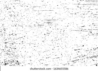 Distressed spray grainy overlay texture. Grunge dust messy background. Dirty powder rough empty cover template. Aged splatter crumb wall backdrop. Weathered drips aging design element. EPS10 vector.