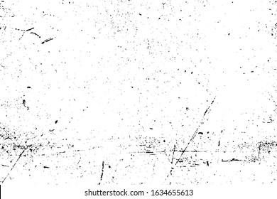 Distressed spray grainy overlay texture. Grunge dust messy background. Dirty powder rough empty cover template. Aged splatter crumb wall backdrop. Weathered drips aging design element. EPS10 vector.