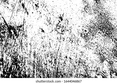 Distressed spray grainy overlay texture. Grunge dust messy background. Dirty powder rough empty cover template. Aged splatter crumb wall backdrop. Weathered drips aging design element. EPS10 vector.