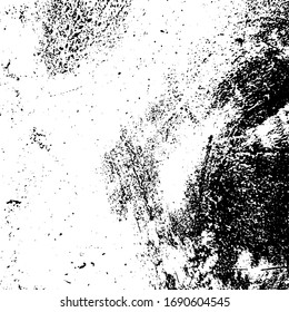 Textura superpuesta de grano en mal estado. Borra el polvo desordenado fondo. Planta de tapa vacía en polvo sucio. Fondo de pared de migajas con una pizarra. Elementos de diseño de envejecimiento con goteo meteorológico. Vector EPS10.